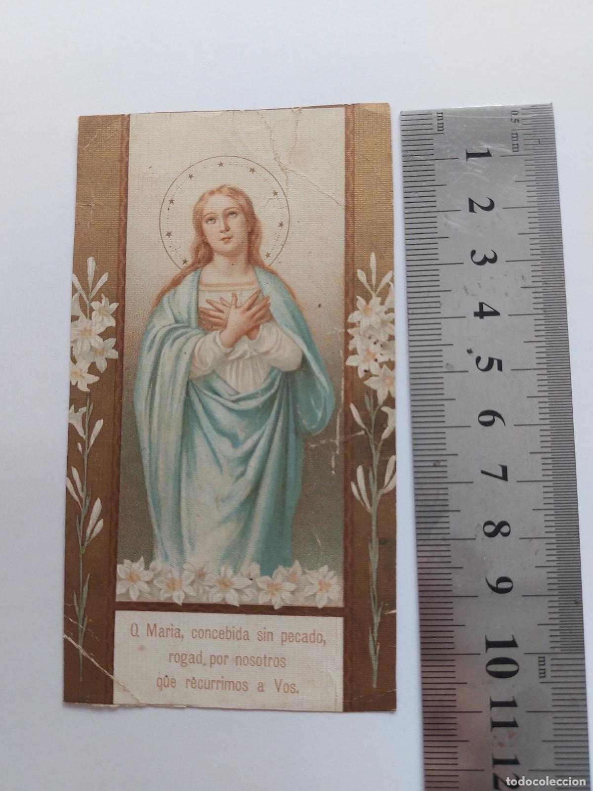 Postales: Estampa de estampa religiosa con la imagen de la Virgen Mar&iacute;a