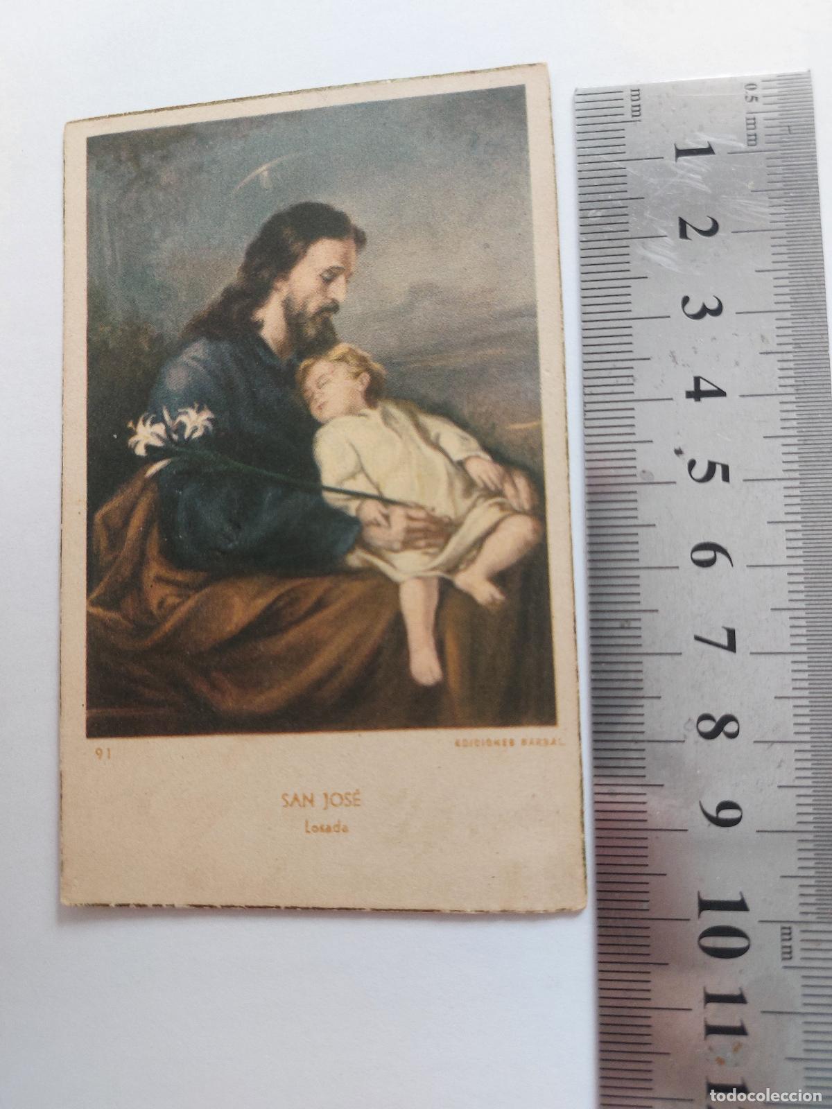 Postales: Estampa religiosa de San Jos&eacute; con el Ni&ntilde;o Jes&uacute;s