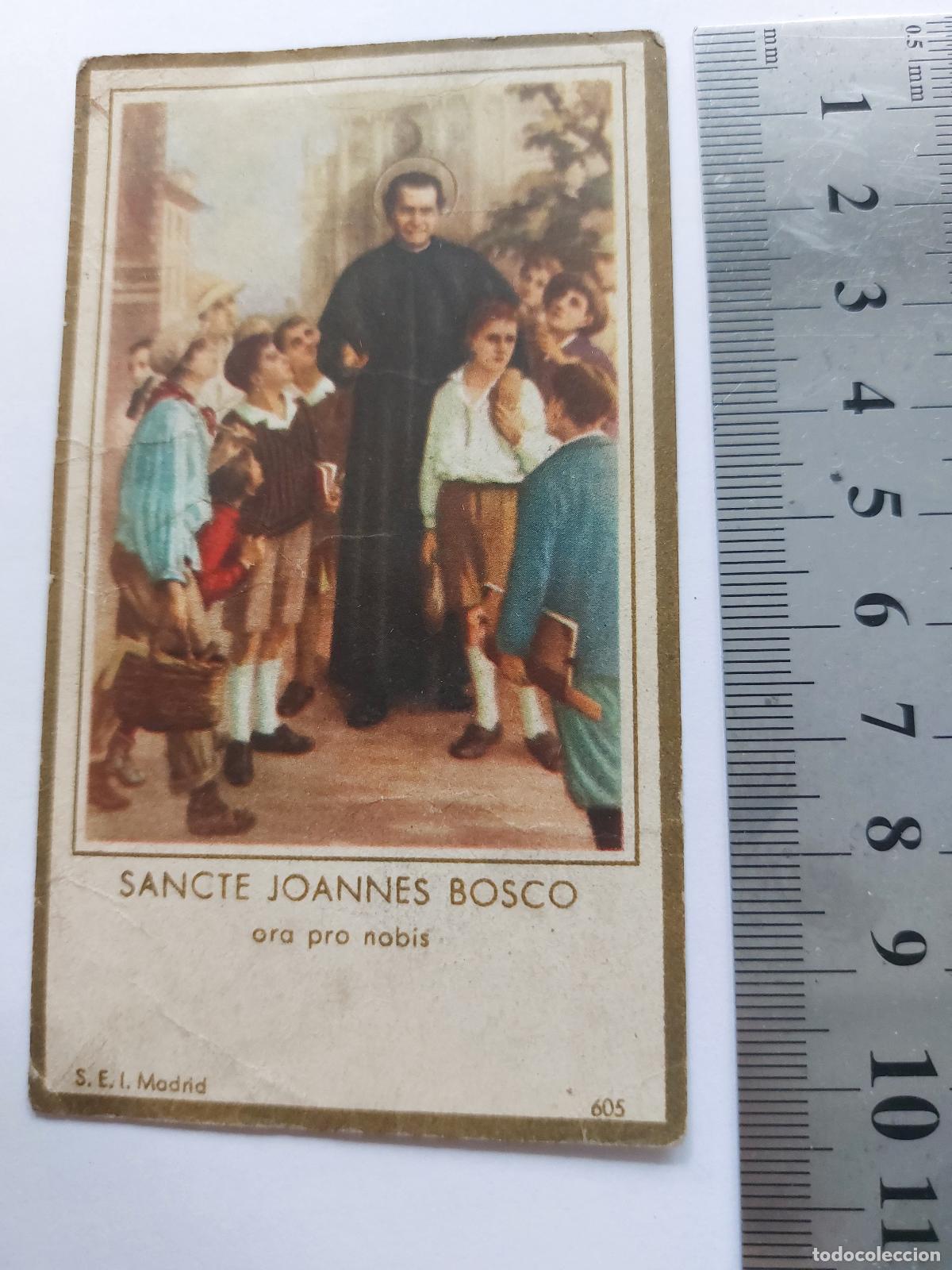 Postales: Estampa religiosa de San Juan Bosco con oracion