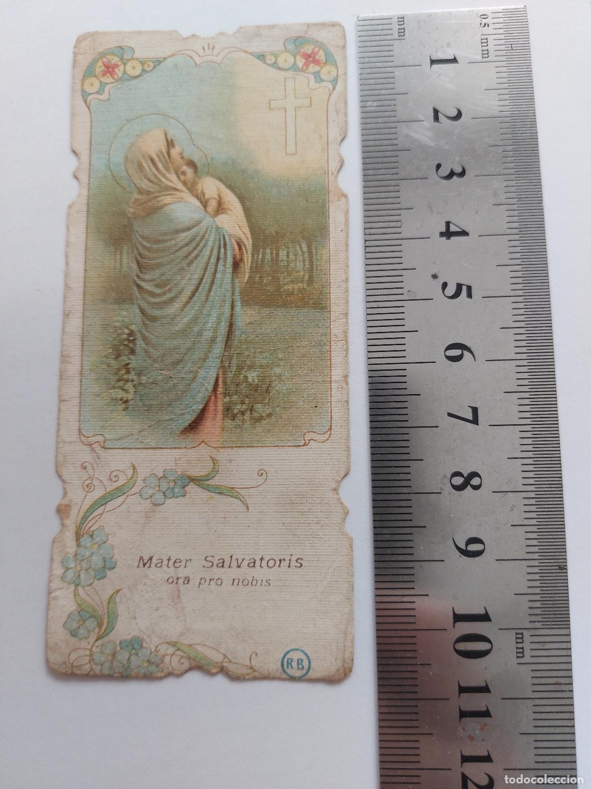 Postales: Estampa con imagen de la Virgen y el Ni&ntilde;o Mater Salvatoris