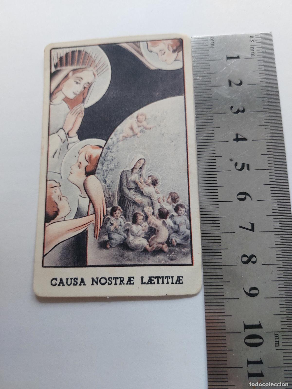 Postales: Estampa religiosa Causa Nostrae Laetitiae, Barcelona