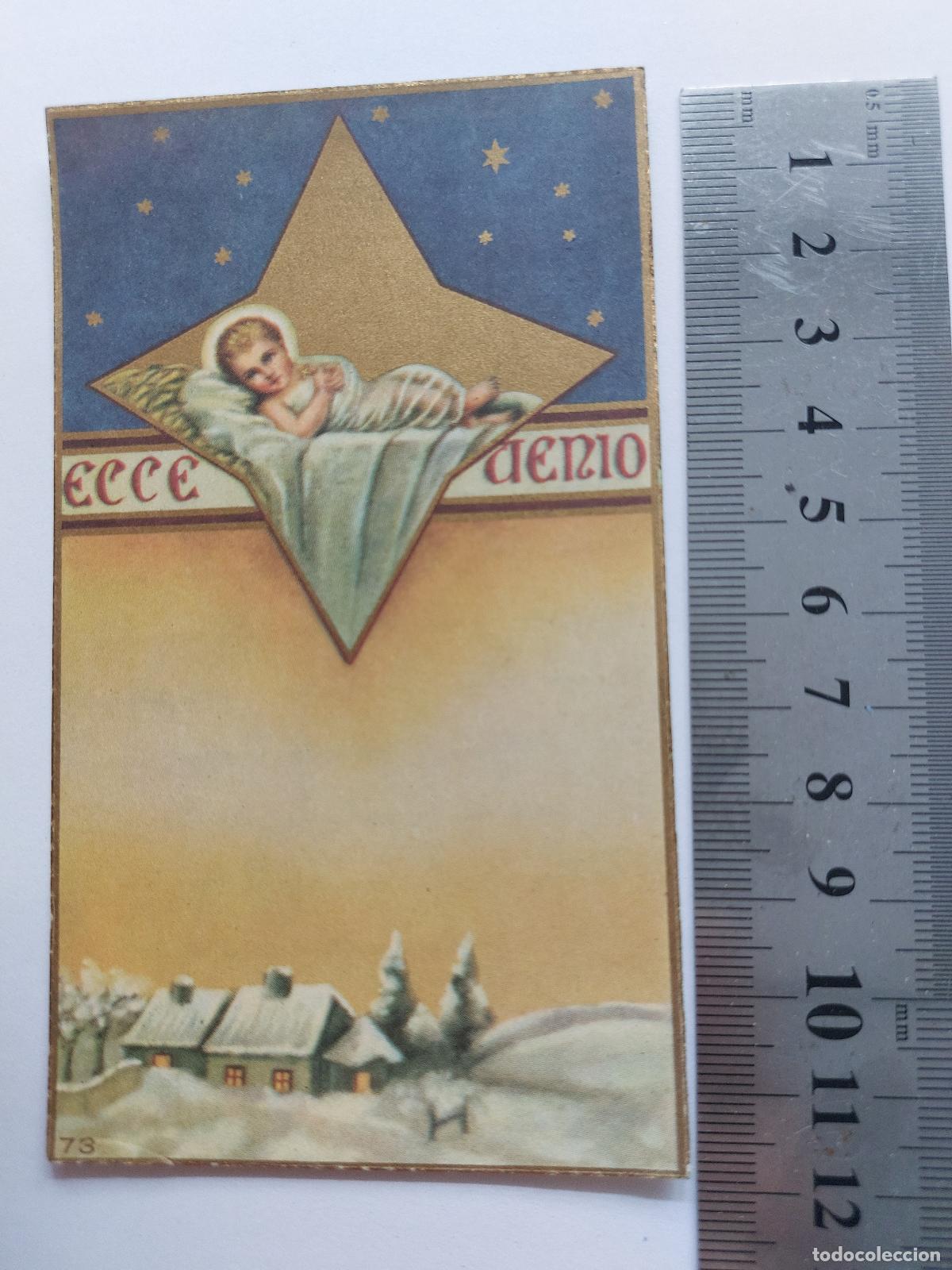 Postales: Estampa religiosa Ecce Genio con mensaje manuscrito