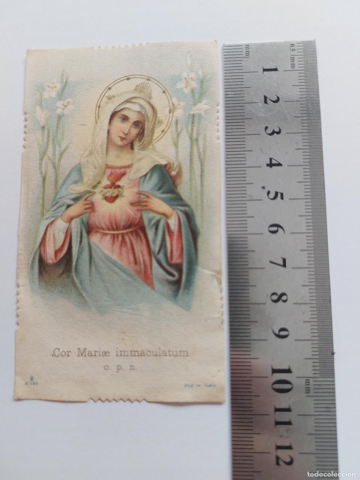 Postales: Estampa religiosa del Coraz&oacute;n Inmaculado de Mar&iacute;a