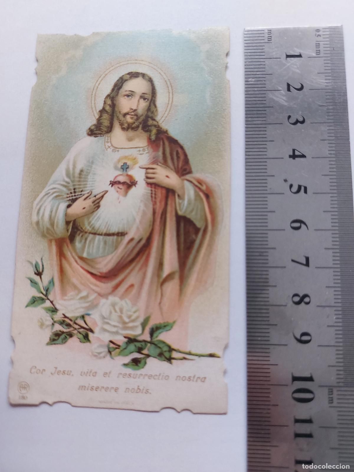 Postales: Estampa con imagen religiosa del Sagrado Coraz&oacute;n de Jes&uacute;s