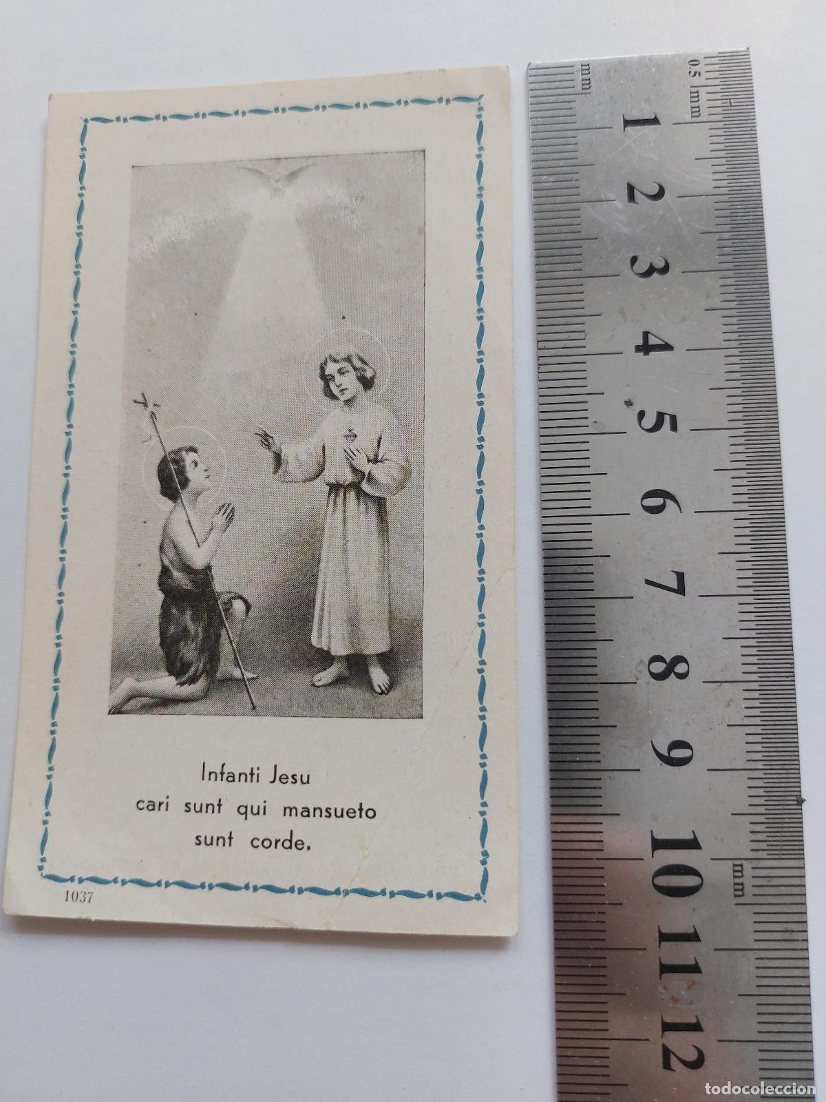 Postales: Estampa religiosa con oraci&oacute;n a Jes&uacute;s y San Juan Bautista editada en Barcelona