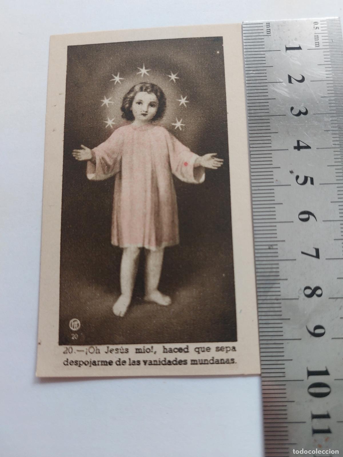 Postcards: Estampa religiosa del Ni&ntilde;o Jes&uacute;s con oraci&oacute;n de humildad