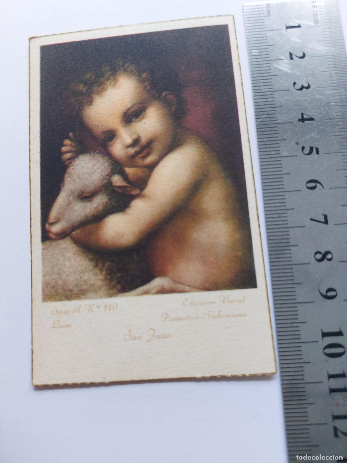 Postcards: Estampa de arte, San Juan con cordero, obra de Bernardino Luini