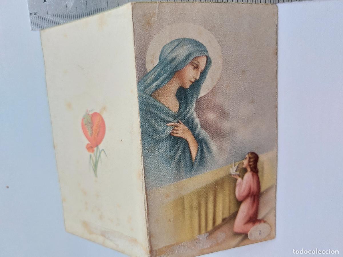 Postcards: Estampa religiosa con ilustraci&oacute;n de la Virgen Mar&iacute;a y ni&ntilde;a rezando