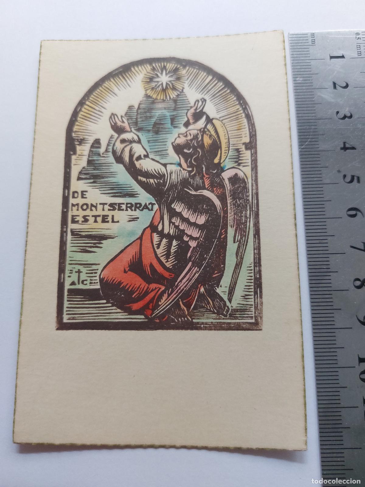Postcards: Estampa ilustrada de &aacute;ngel con la estrella de Montserrat
