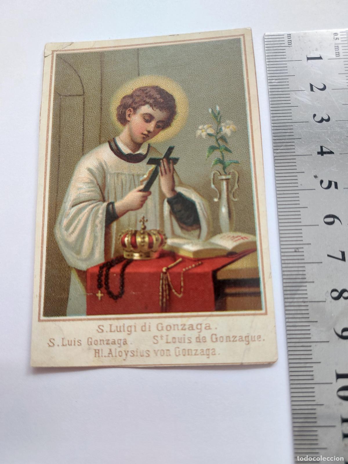 Postcards: Estampa de San Luis Gonzaga, estampa religiosa