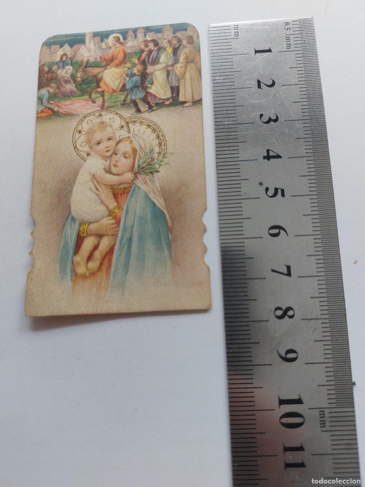 Postales: Estampa con imagen de la Virgen y el Ni&ntilde;o