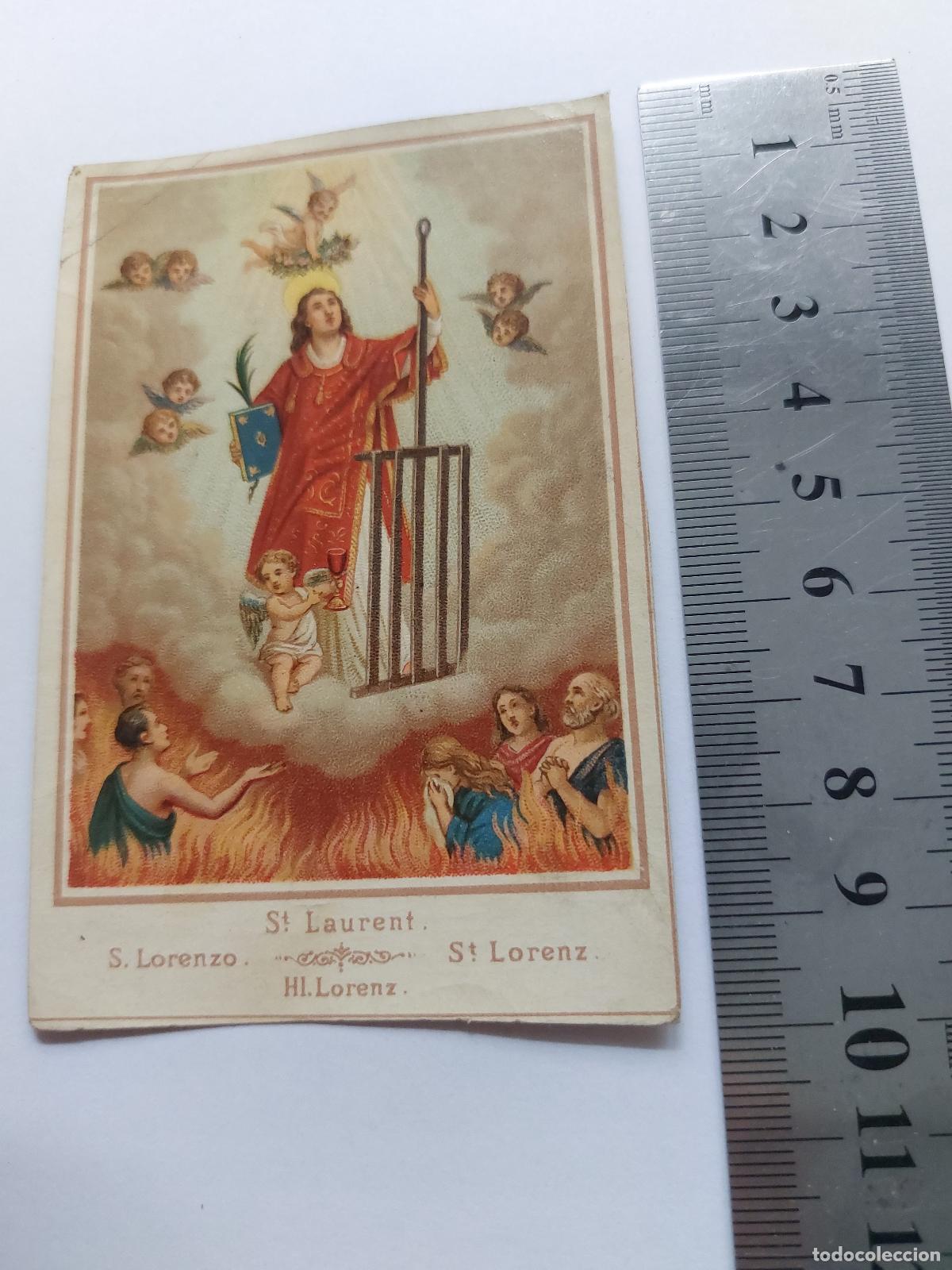 Postales: Estampa de arte religioso que representa a San Lorenzo m&aacute;rtir