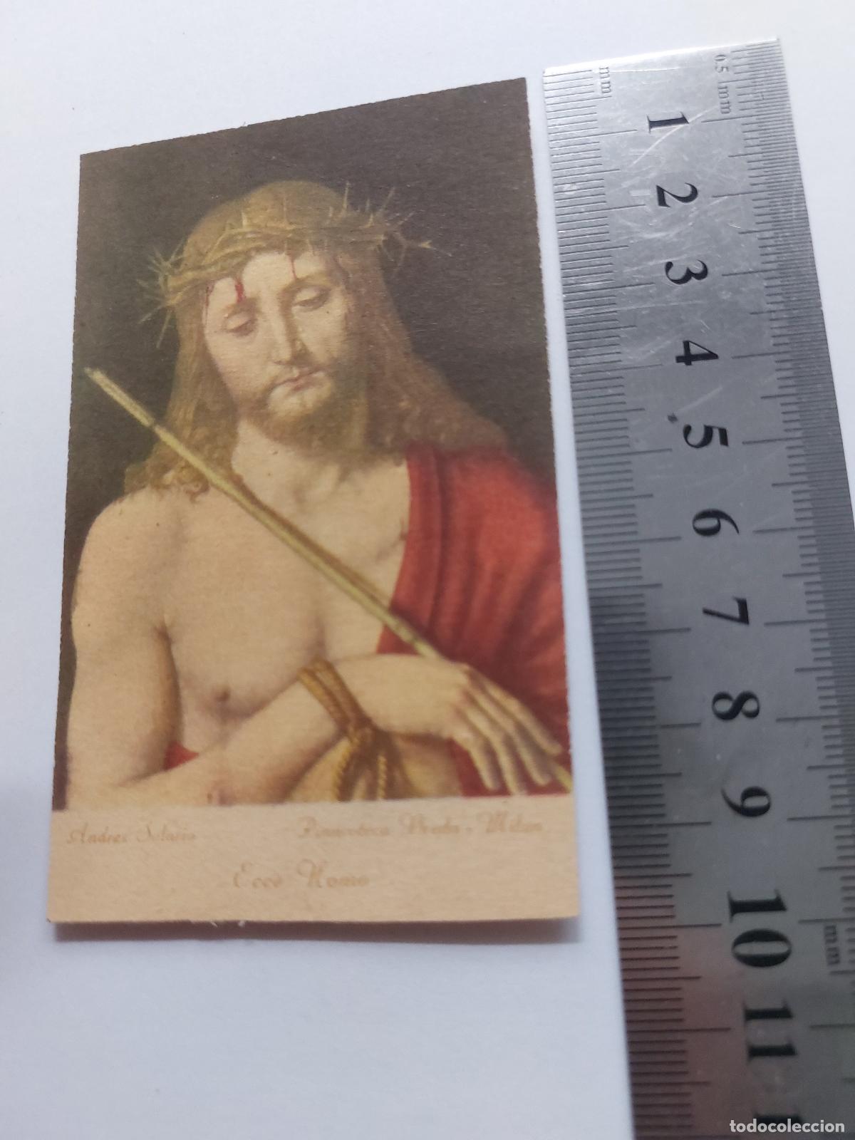 Postales: Estampa religiosa con pintura Ecco Homo de Andrea Solario