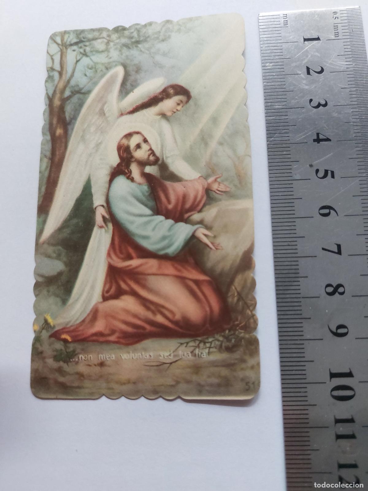 Postales: Estampa con ilustraci&oacute;n religiosa de Jesucristo y un &aacute;ngel