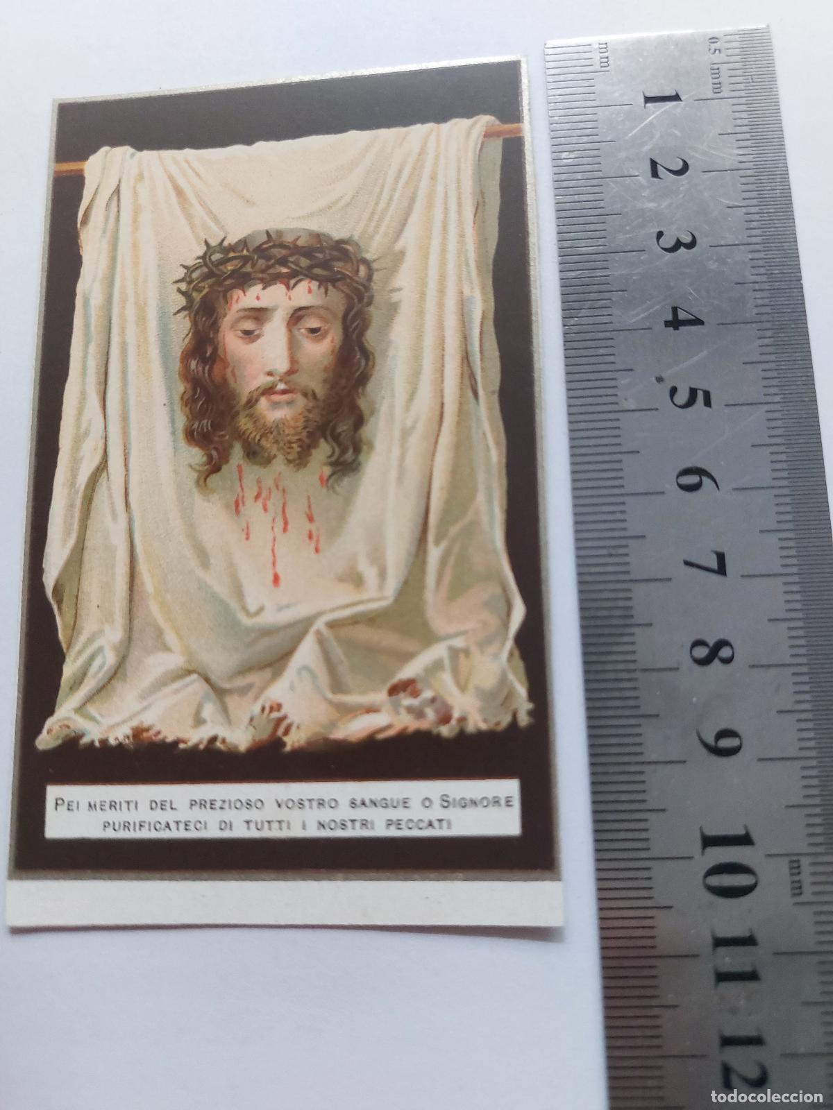 Postales: Estampa religiosa con imagen del Santo Rostro de Jes&uacute;s