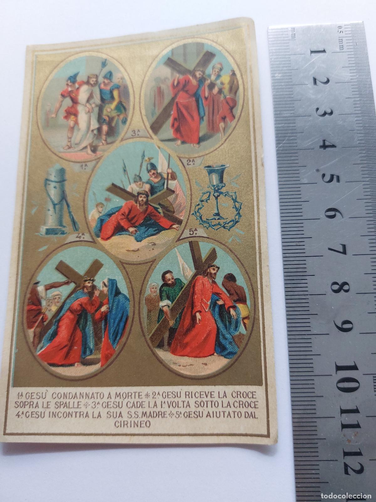 Postales: Estampa religiosa con escenas del Via Crucis