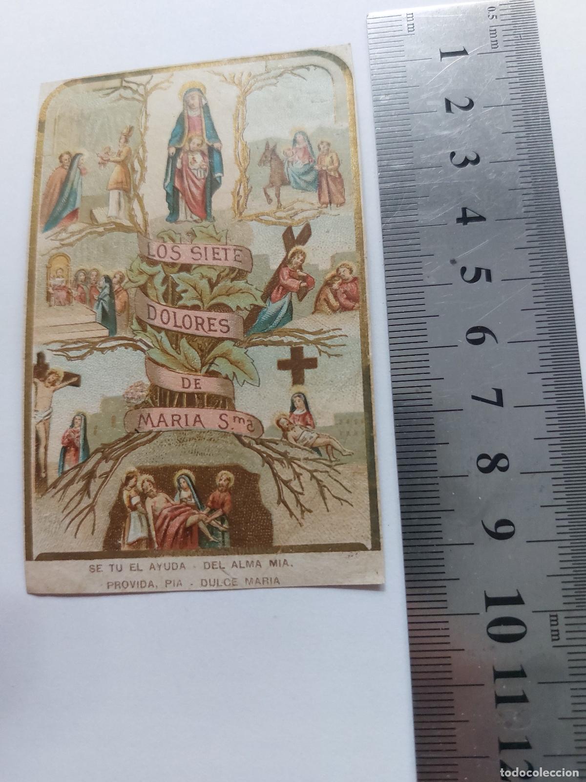 Postales: Estampa religiosa de los Siete Dolores de Mar&iacute;a