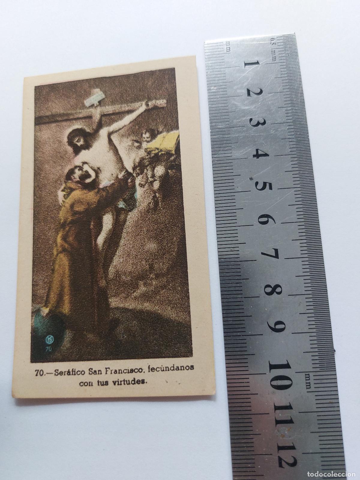 Postales: Estampa religiosa de San Francisco de As&iacute;s abrazando la cruz