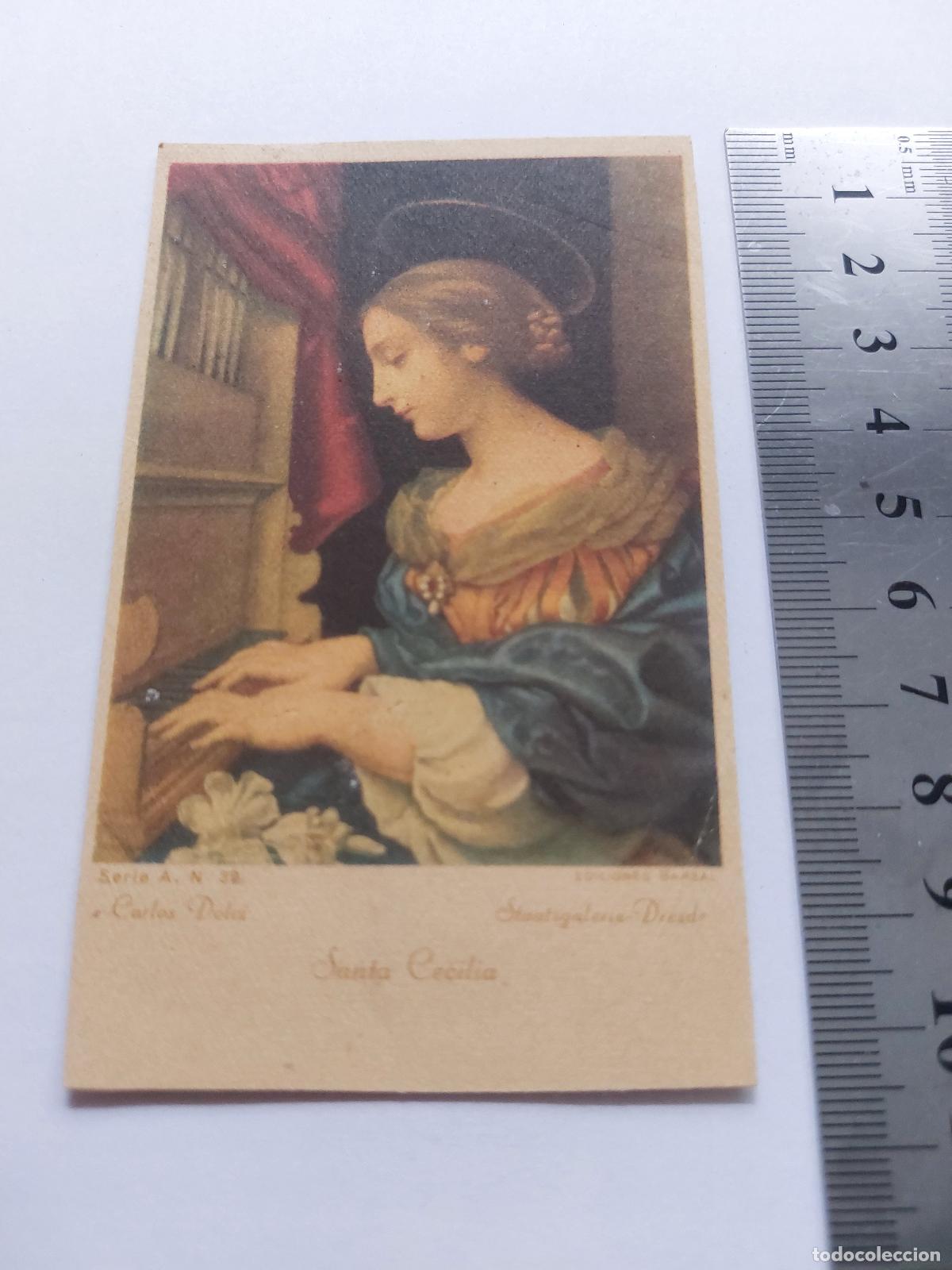 Postales: Estampa de Santa Cecilia pintura de Carlos Dolci en Galer&iacute;a de Dresde