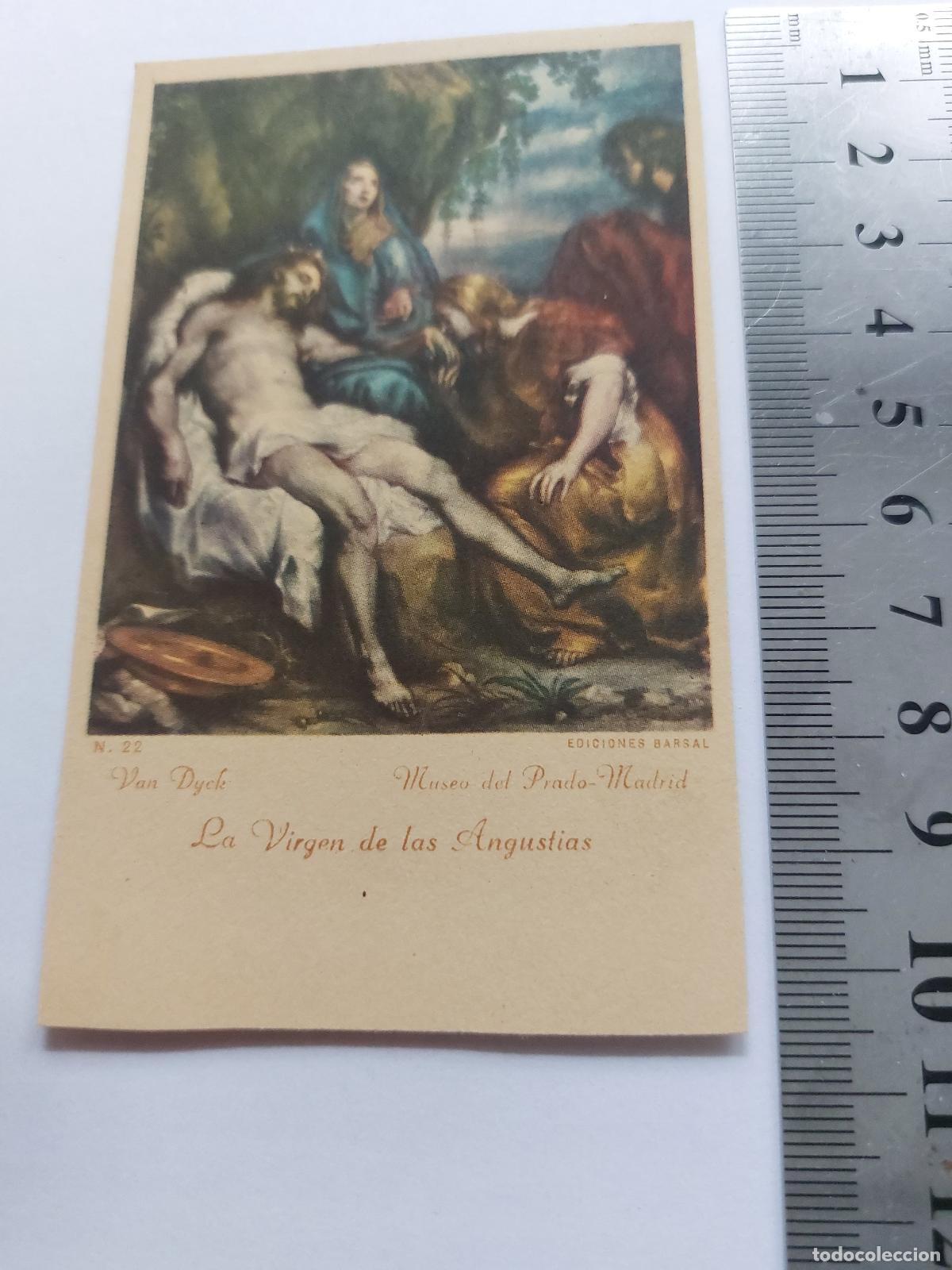 Postales: Estampa de la obra La Virgen de las Angustias de Van Dyck