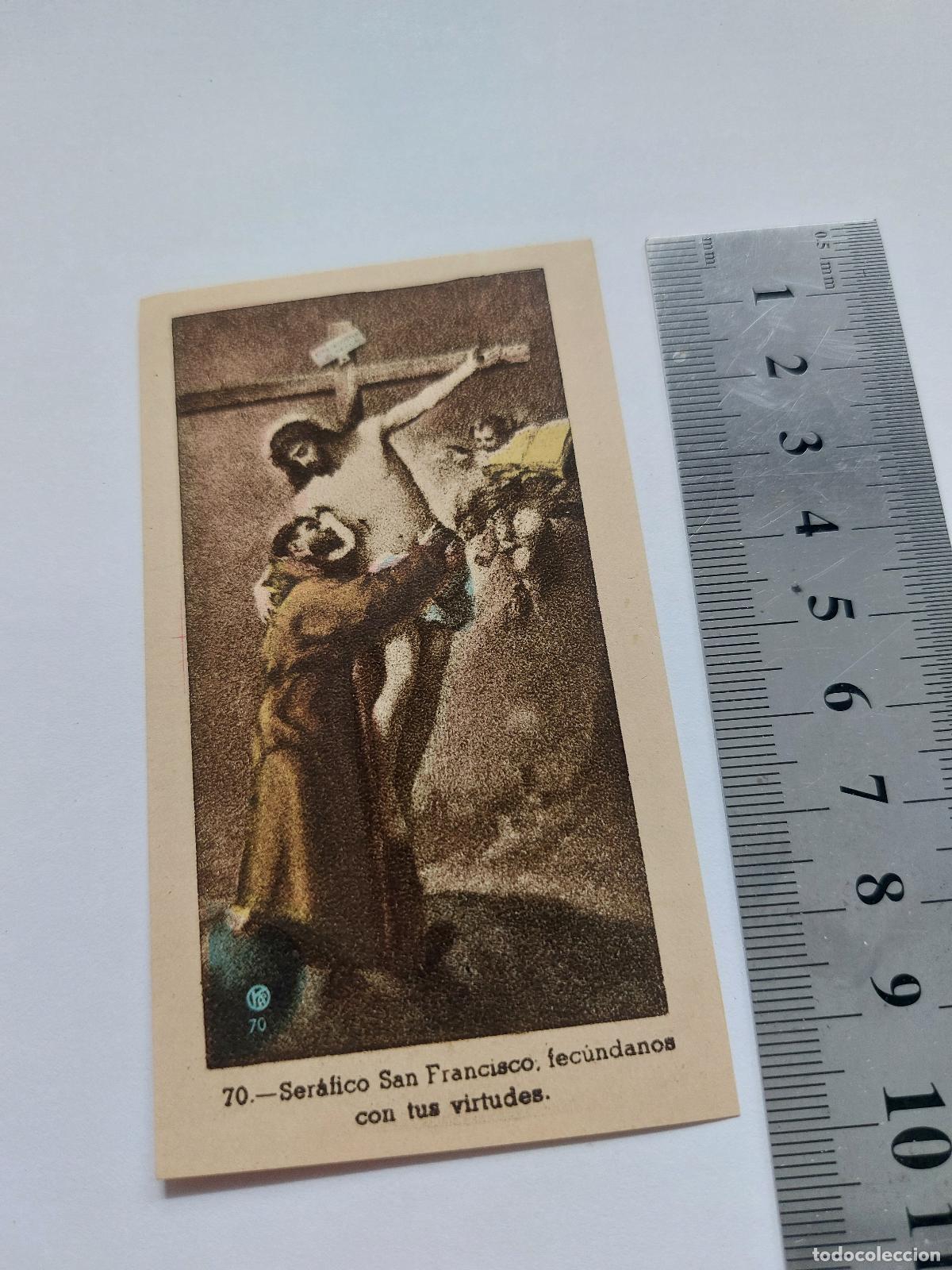 Postales: Estampa con imagen de San Francisco de As&iacute;s y Cristo crucificado
