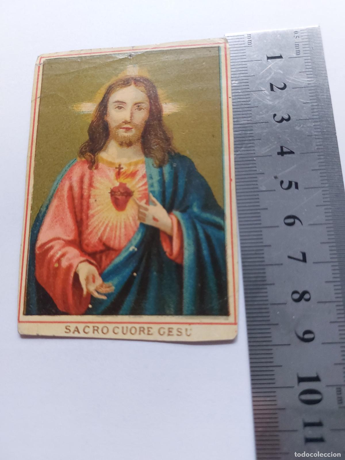 Postales: Estampa del Sagrado Coraz&oacute;n de Jes&uacute;s, imagen religiosa
