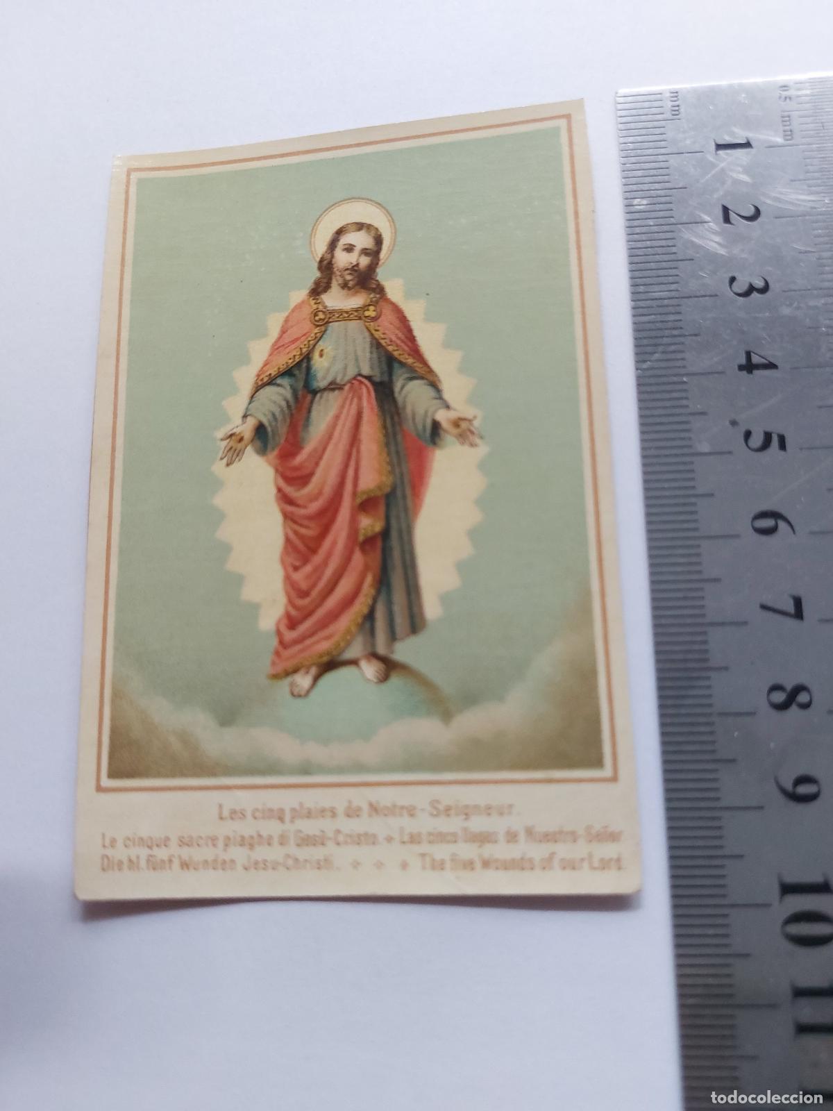 Postales: Estampa religiosa de Jesucristo y las cinco llagas