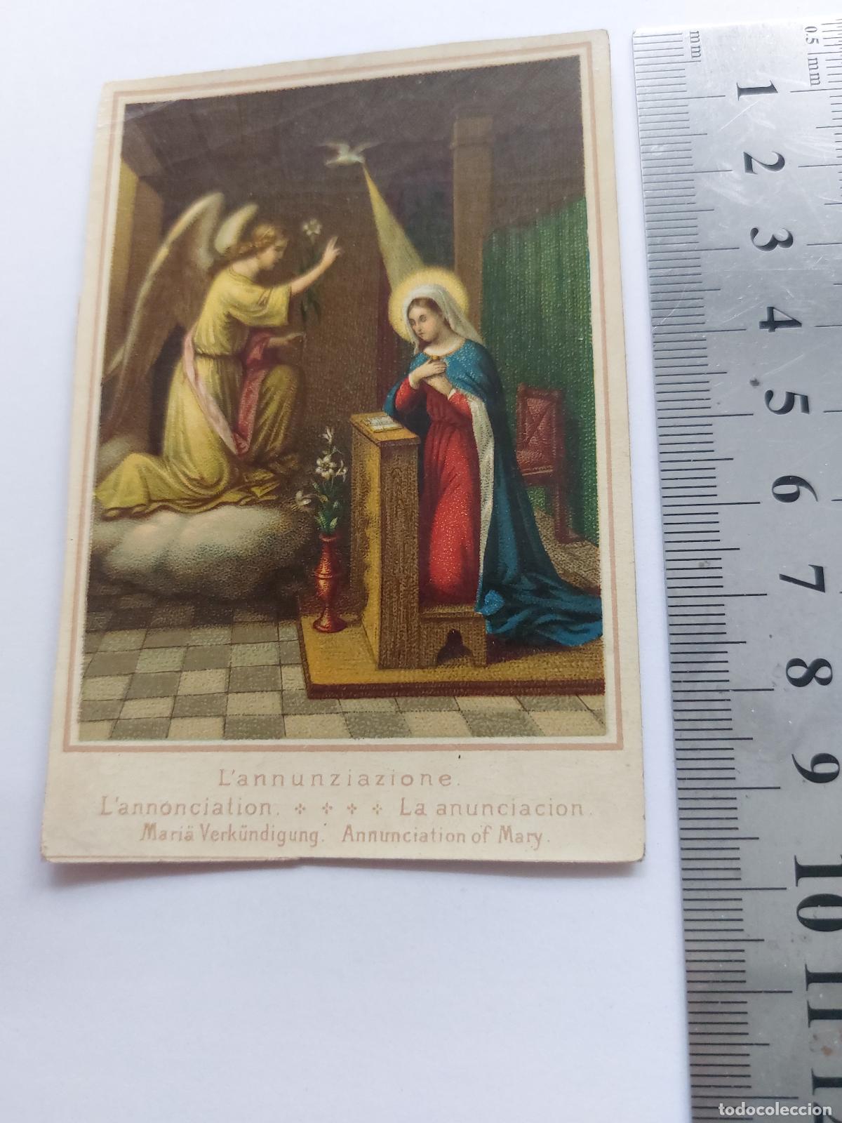 Postales: Estampa de la Anunciaci&oacute;n representaci&oacute;n del arte religioso