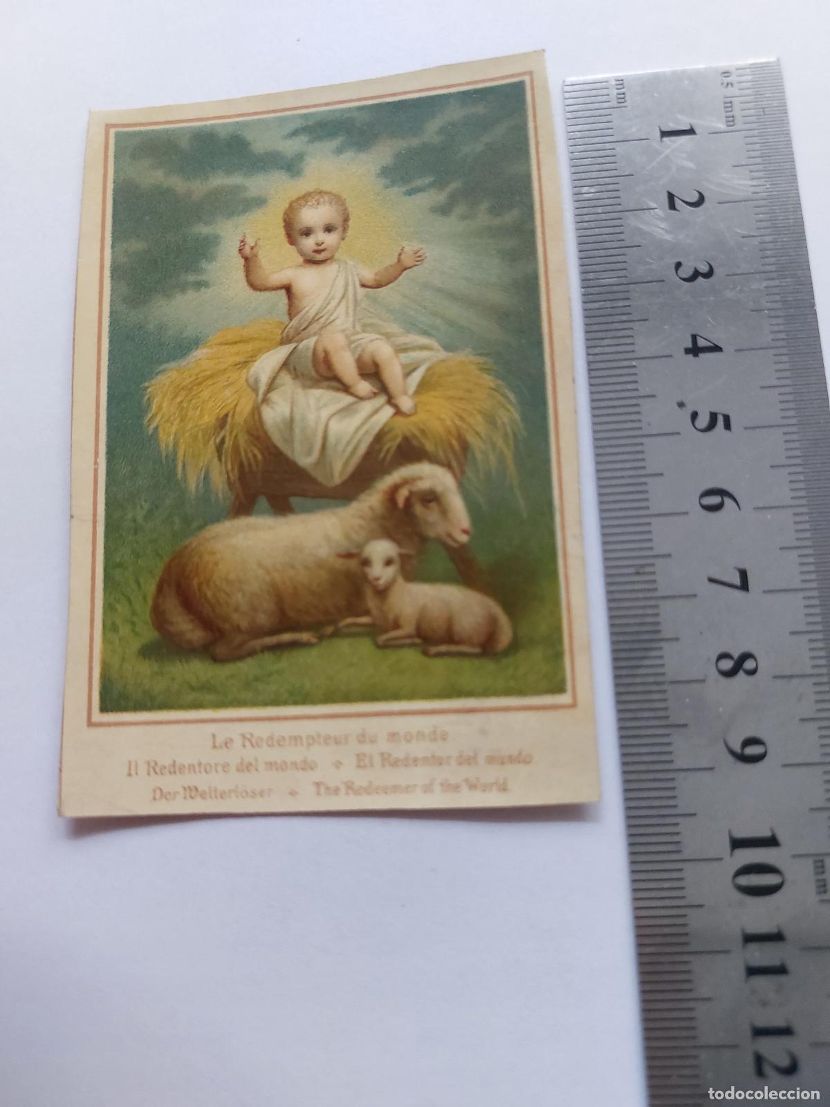 Postales: Estampa religiosa del Ni&ntilde;o Jes&uacute;s con ovejas