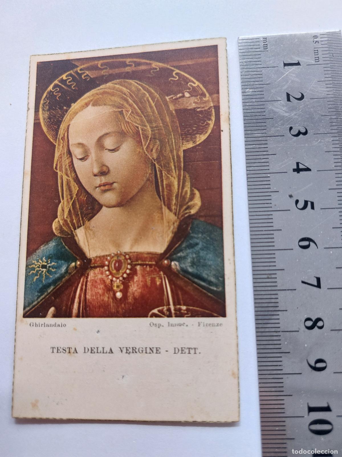 Postales: Estampa de la Virgen Mar&iacute;a por Ghirlandaio, Arte Religioso de Florencia