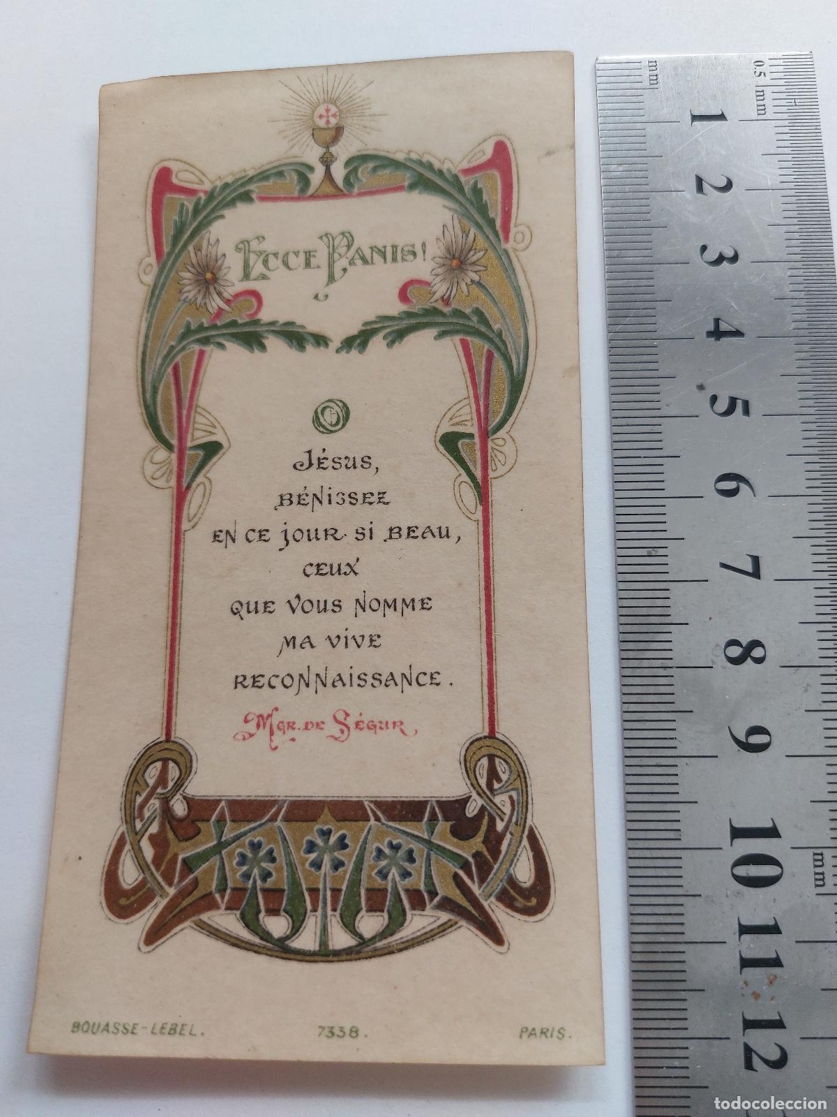 Postales: Estampa religiosa Ecce Panis comuni&oacute;n editada por Bouasse-Lebel Par&iacute;s