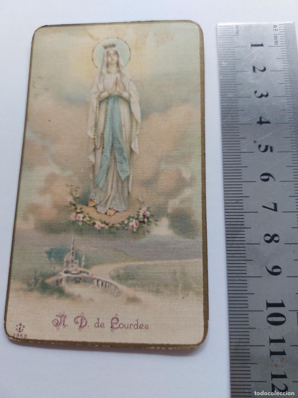 Postales: Estampa religiosa de Nuestra Se&ntilde;ora de Lourdes