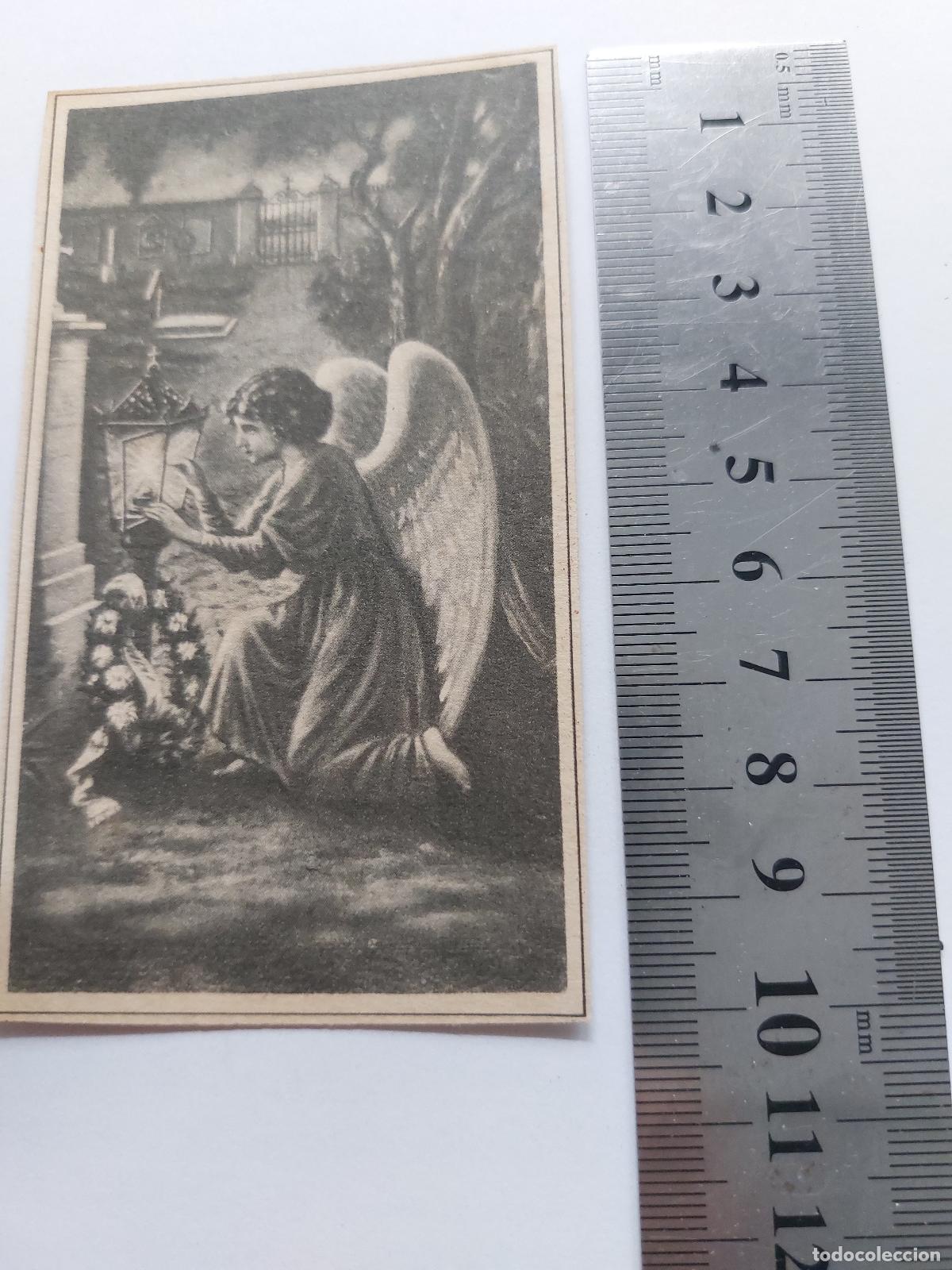 Postales: Estampa de recordatorio de defunci&oacute;n con &aacute;ngel, Casa Ba&ntilde;eres Barcelona