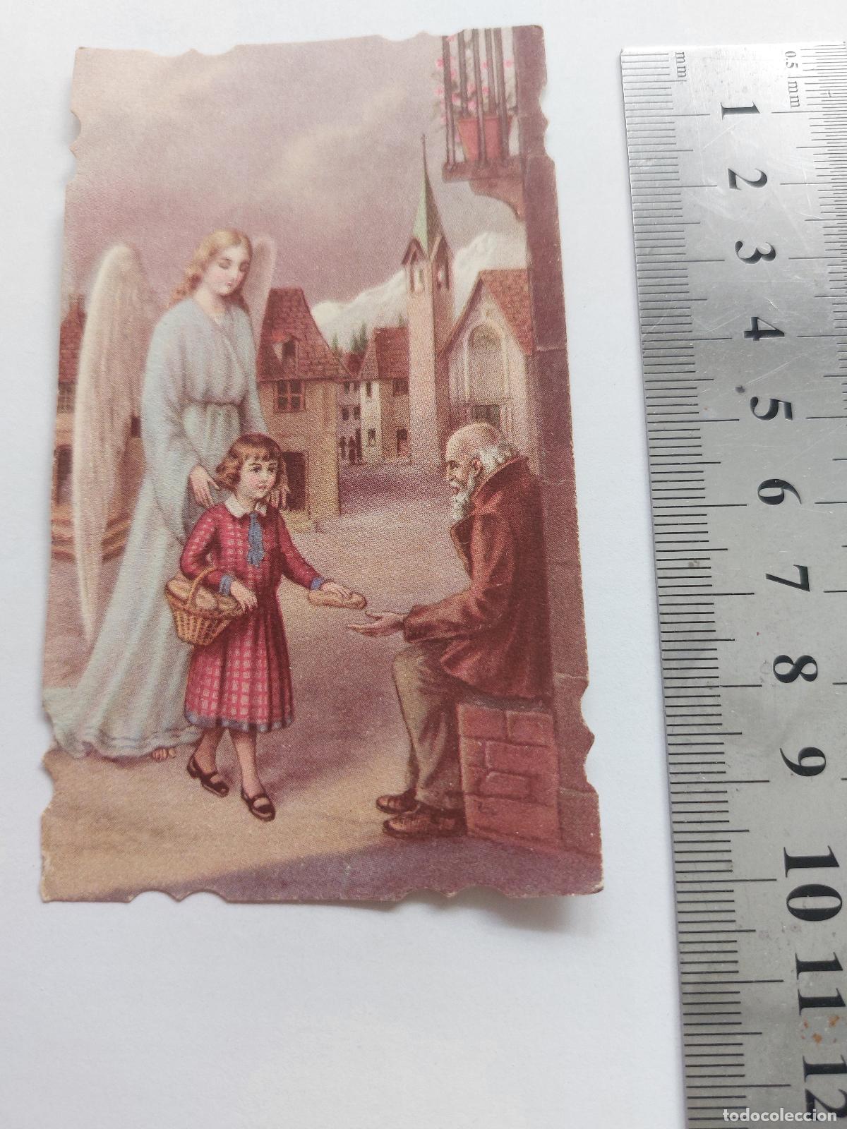 Postales: Estampa con ilustraci&oacute;n de &aacute;ngel y ni&ntilde;o