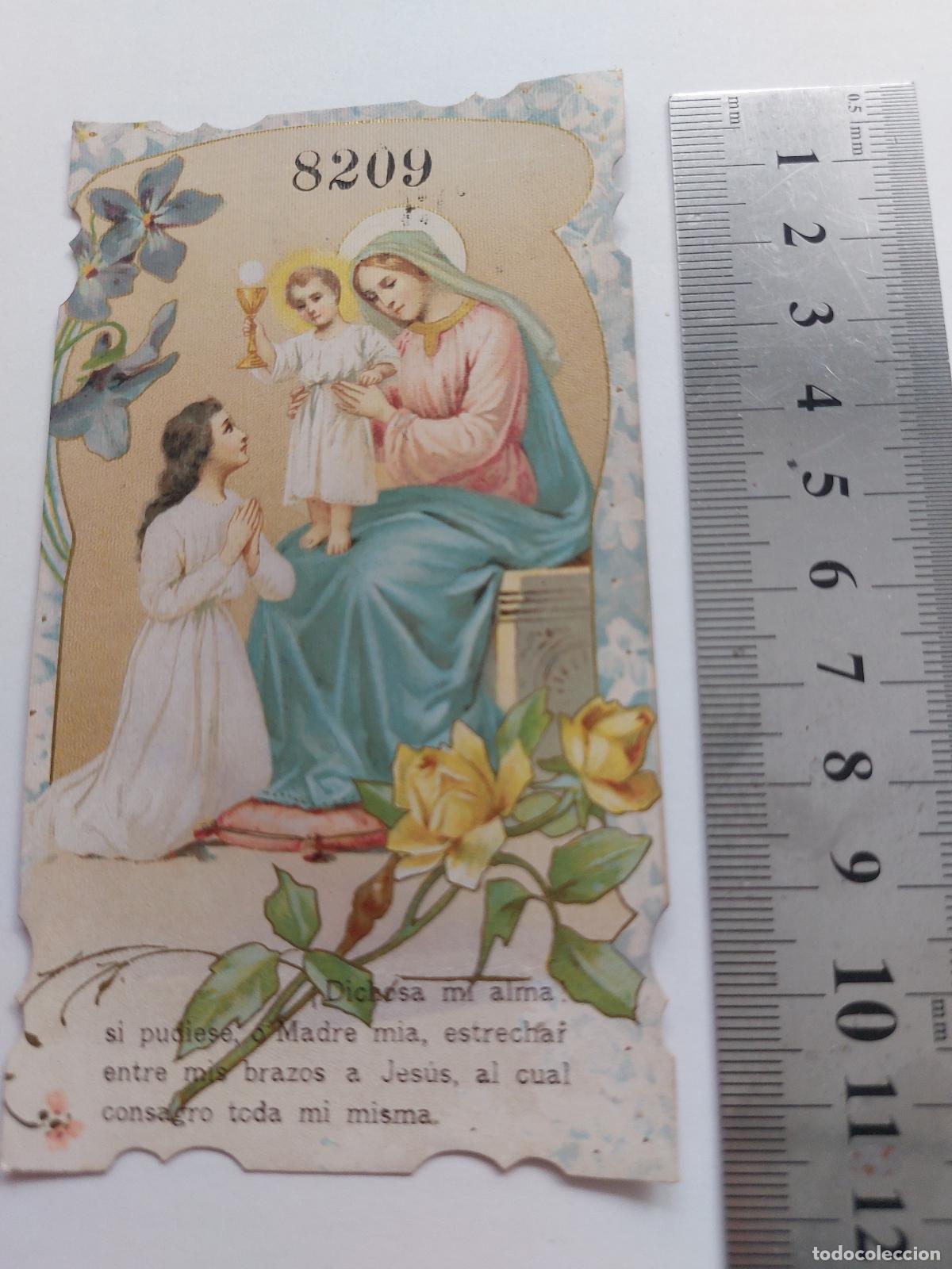 Postales: Estampa con imagen de la Virgen y el Ni&ntilde;o Jes&uacute;s