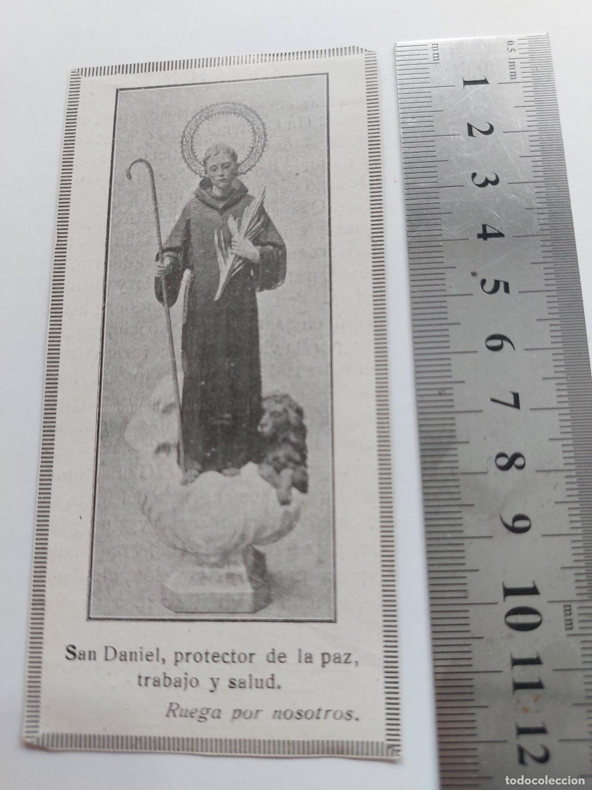 Postales: Estampa con imagen de San Daniel y oraci&oacute;n, Barcelona