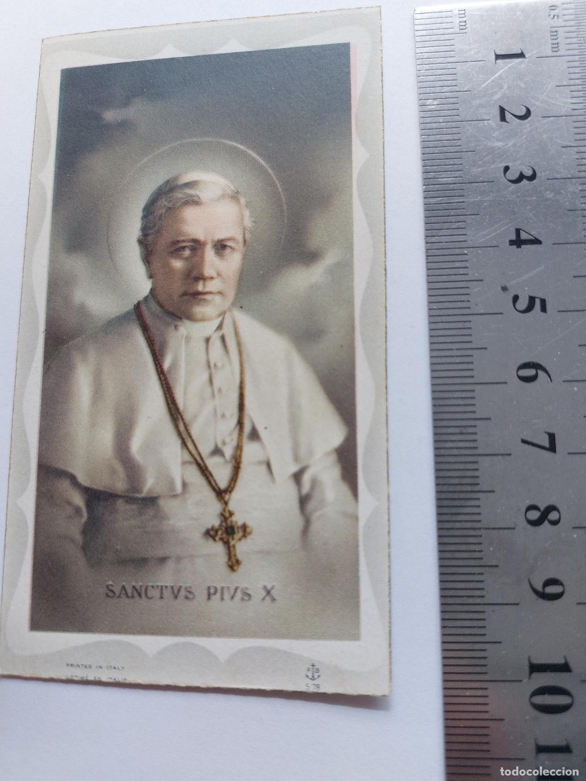 Postales: Estampa religiosa de San P&iacute;o X