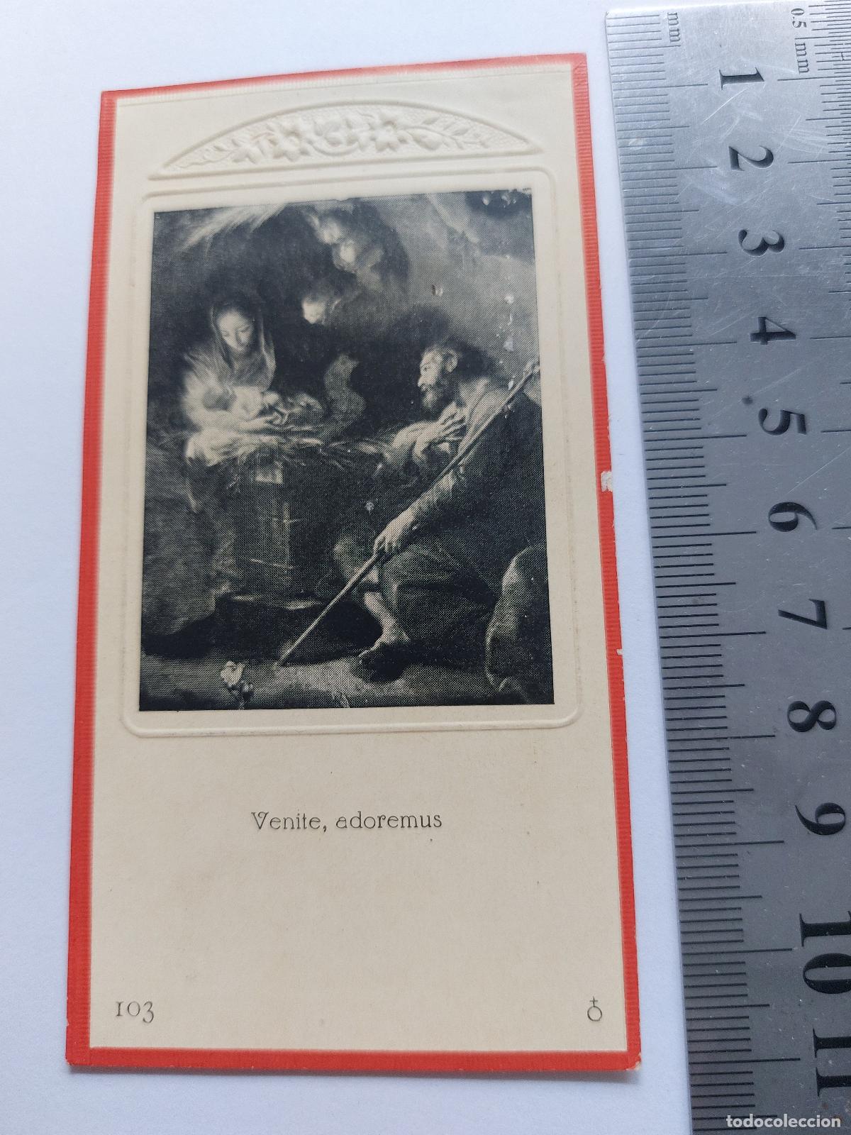 Postales: Estampa religiosa con representaci&oacute;n del nacimiento de Jes&uacute;s