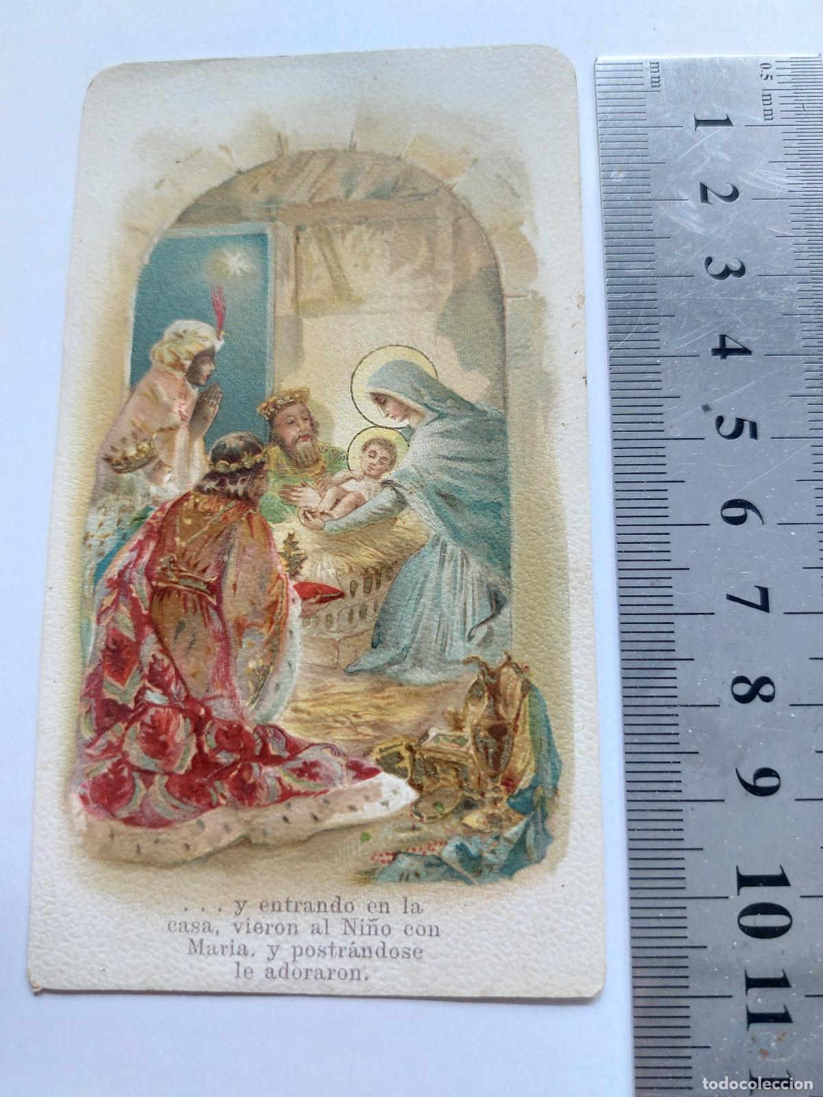 Postales: Estampa de Navidad con la Adoraci&oacute;n de los Reyes Magos al Ni&ntilde;o Jes&uacute;s