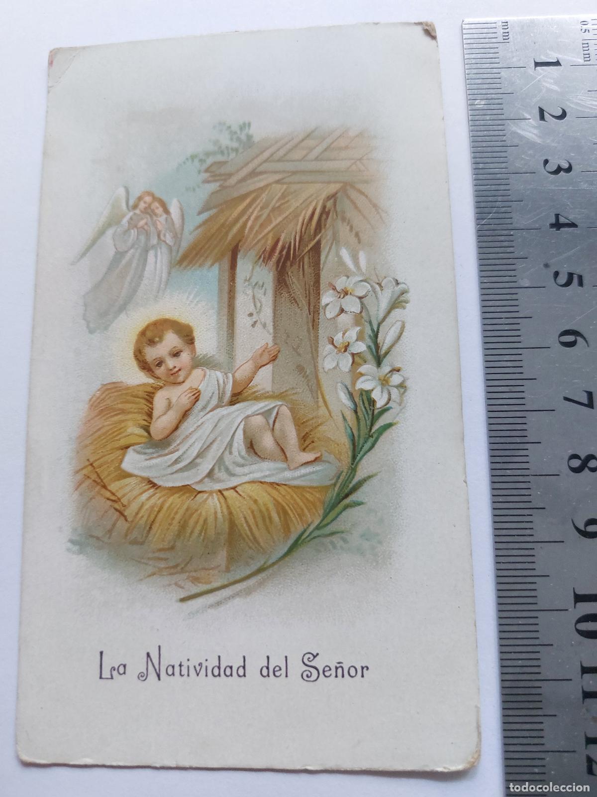 Postales: Estampa religiosa de la Natividad del Se&ntilde;or con oraci&oacute;n