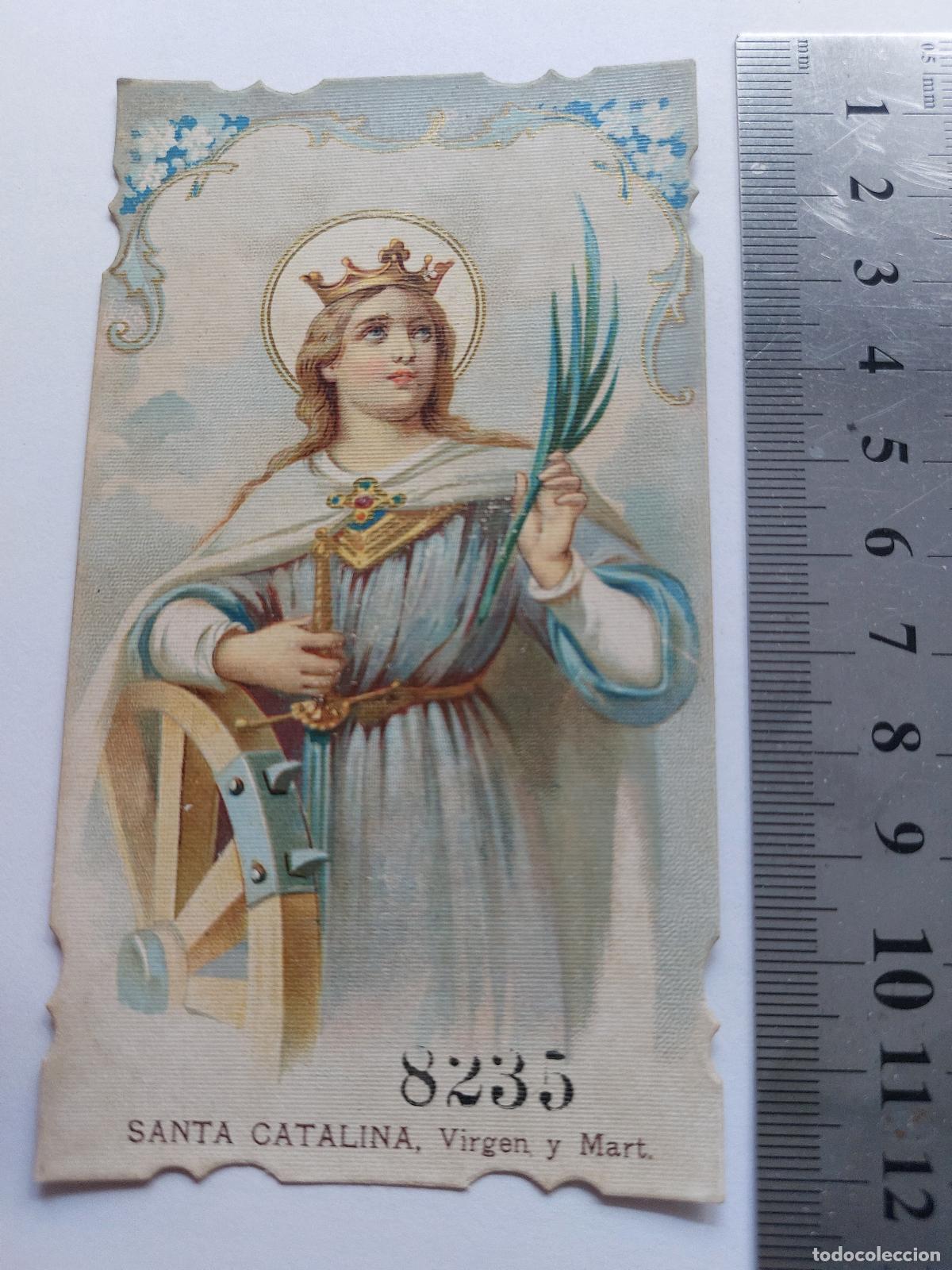 Postales: Estampa de Santa Catalina Virgen y M&aacute;rtir