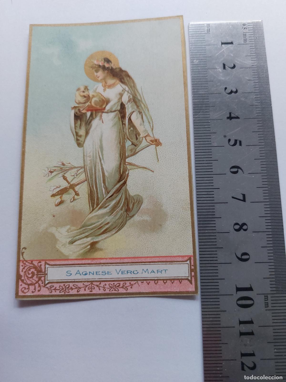 Postales: Estampa de arte religioso de Santa In&eacute;s Virgen y M&aacute;rtir