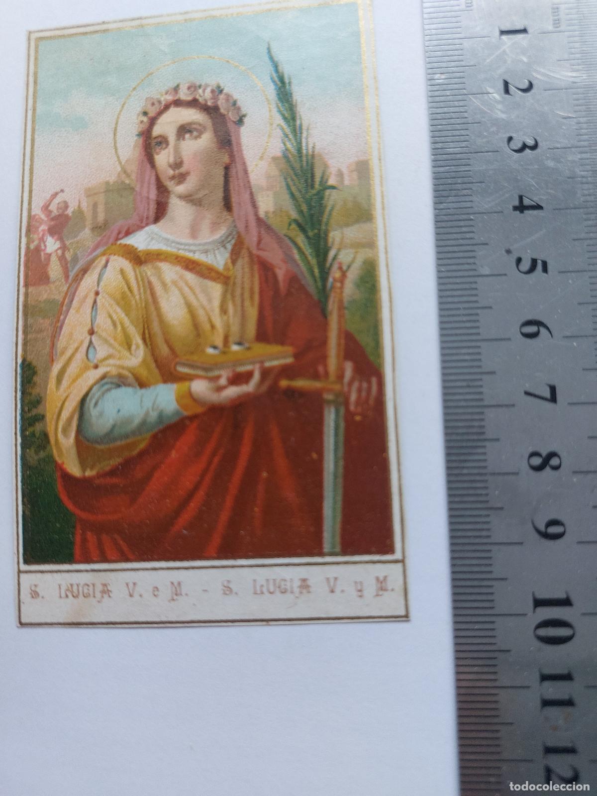 Postales: Estampa de Santa Luc&iacute;a, Virgen y M&aacute;rtir, iconograf&iacute;a religiosa