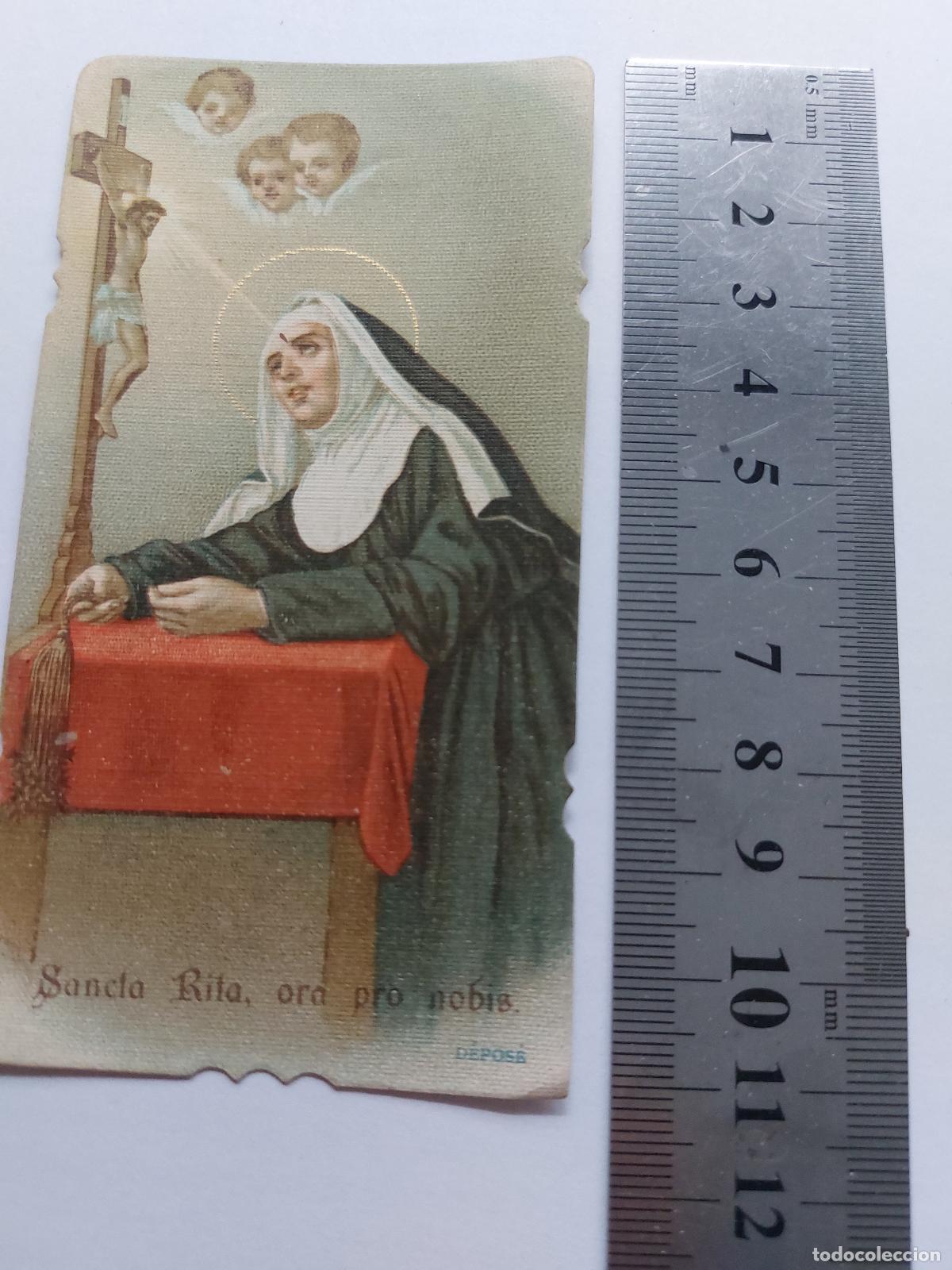 Postales: Estampa religiosa de Santa Rita de Casia con imagen de arte sacro