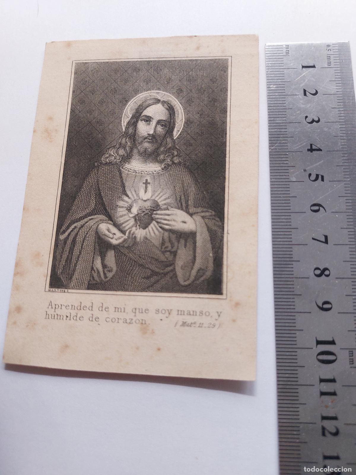 Postales: Estampa religiosa con imagen del Sagrado Coraz&oacute;n de Jes&uacute;s