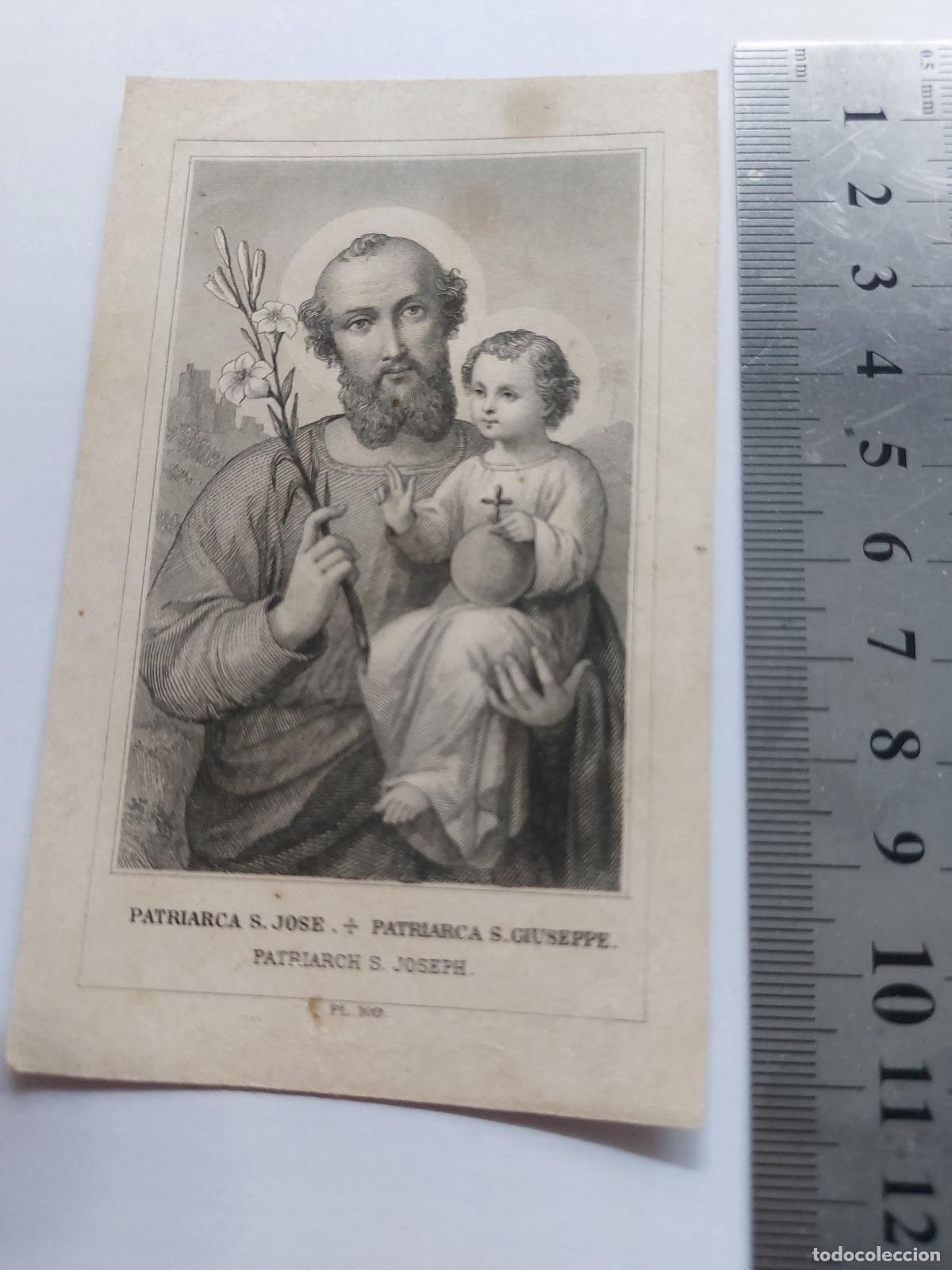 Postales: Estampa religiosa de San Jos&eacute; con el Ni&ntilde;o Jes&uacute;s