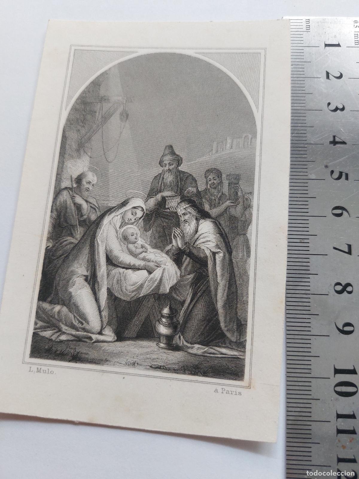Postales: Estampa de arte religioso con escena de la Natividad en Par&iacute;s