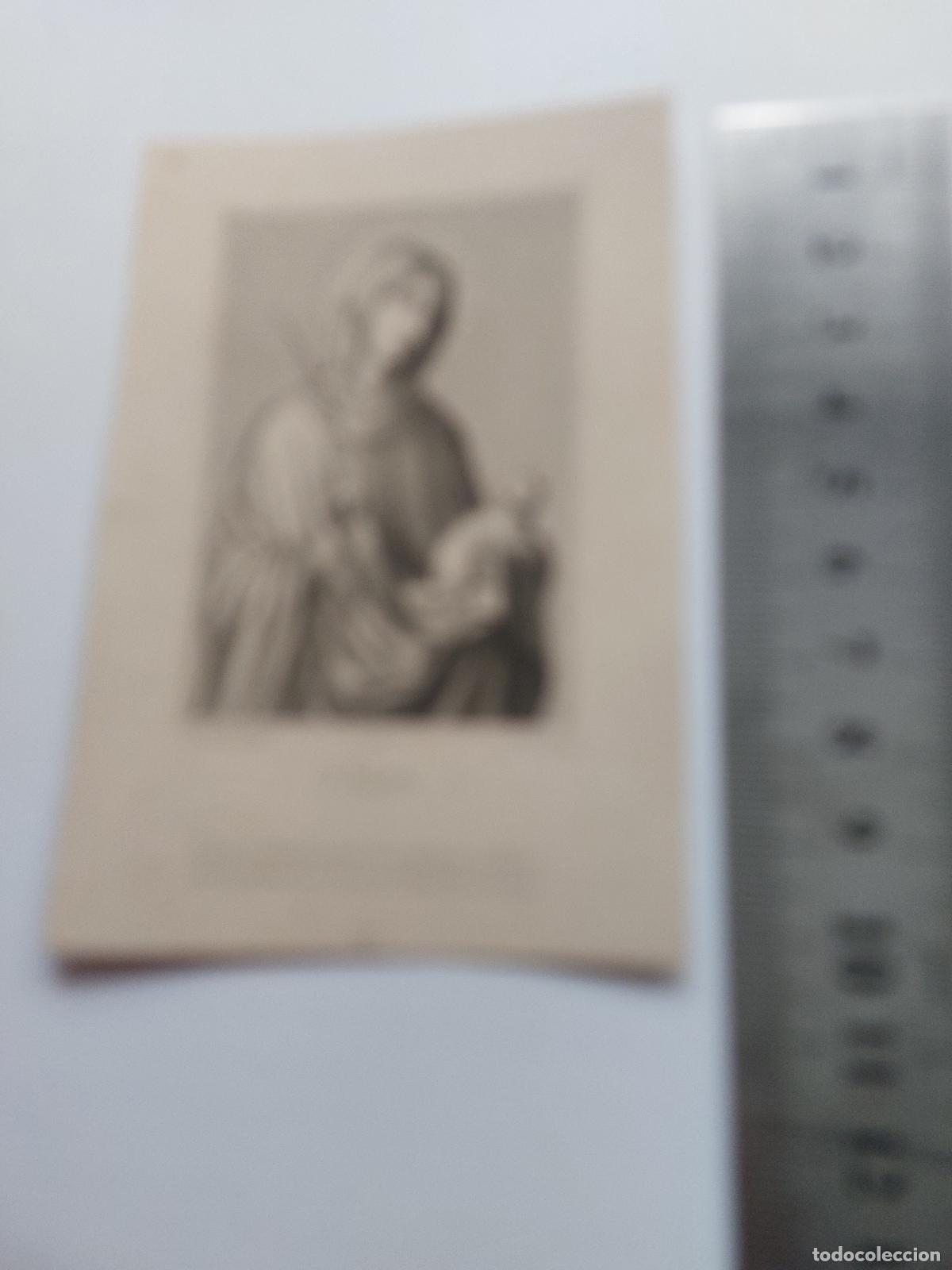 Postales: Estampa con ilustraci&oacute;n religiosa de figura santa