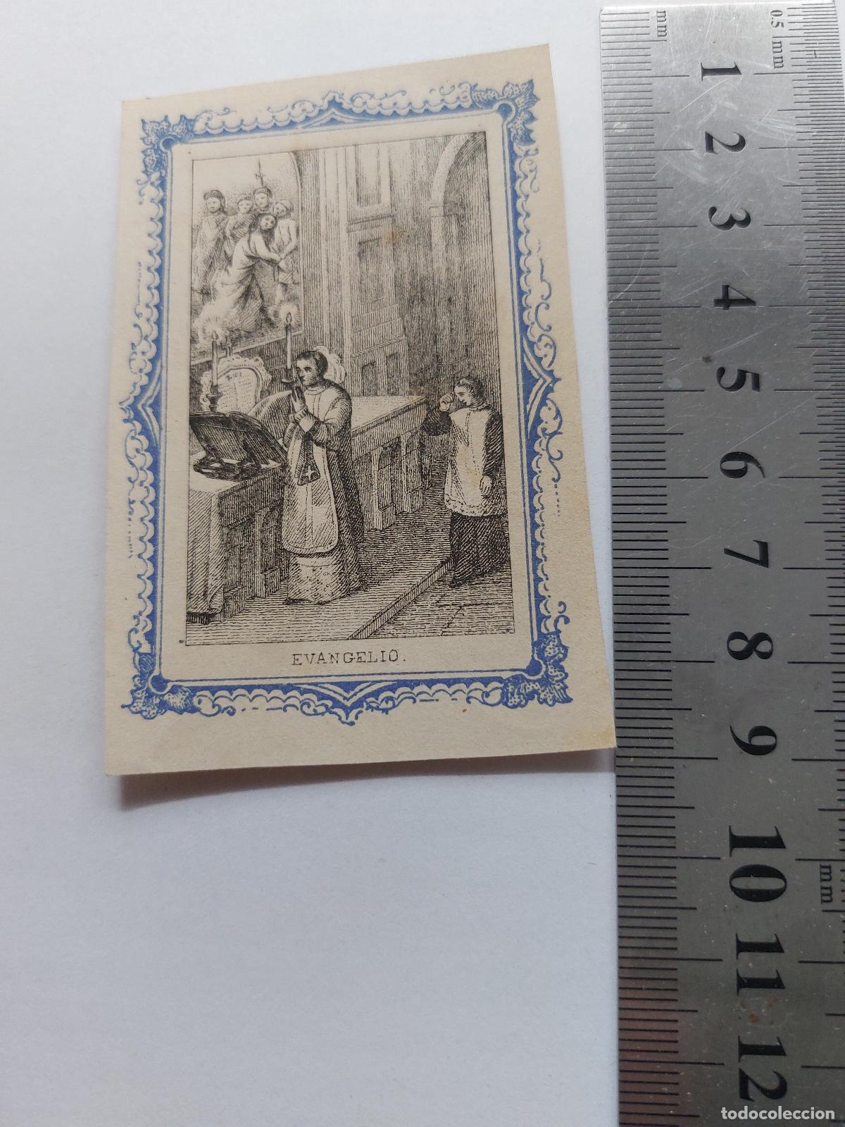 Postales: Estampa con ilustraci&oacute;n religiosa de sacerdote proclamando el evangelio
