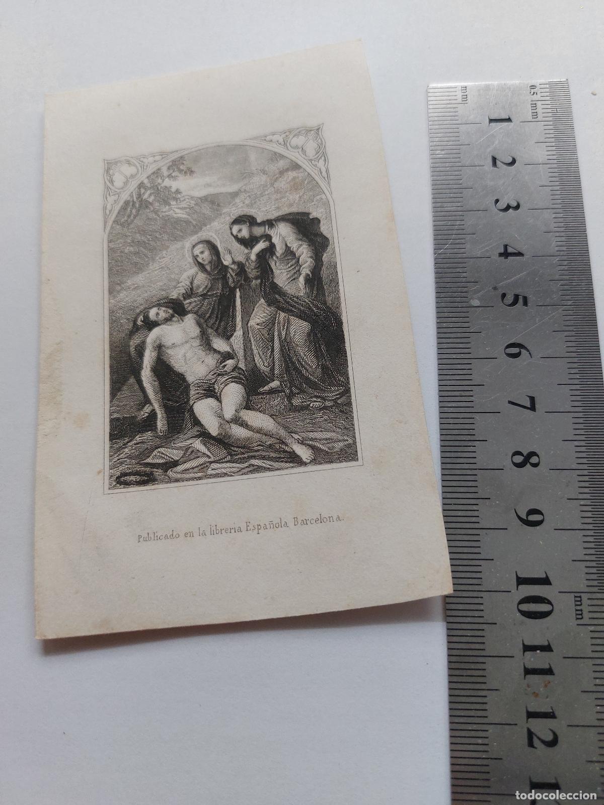 Postales: Estampa antigua con ilustraci&oacute;n art&iacute;stica religiosa de la Piedad